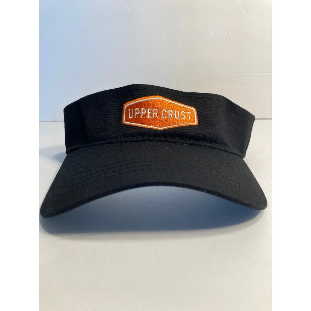 Upper Crust Visor Cap Hat Black Twill Adjustable Employee Promo Cap Pizza‎